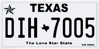 TX license plate DIH7005