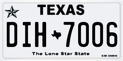 TX license plate DIH7006