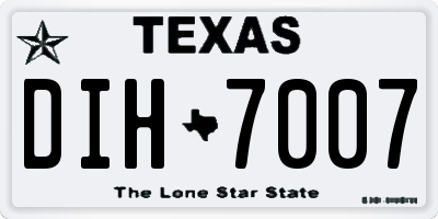 TX license plate DIH7007