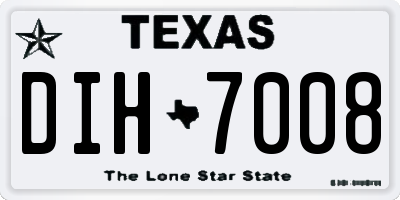TX license plate DIH7008