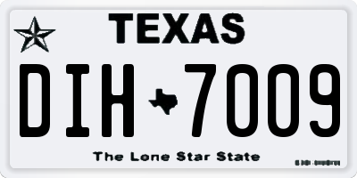 TX license plate DIH7009