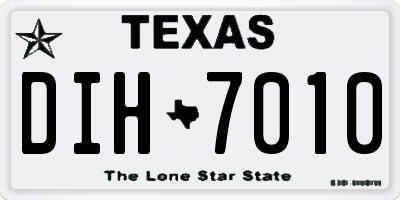 TX license plate DIH7010