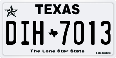 TX license plate DIH7013