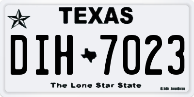 TX license plate DIH7023