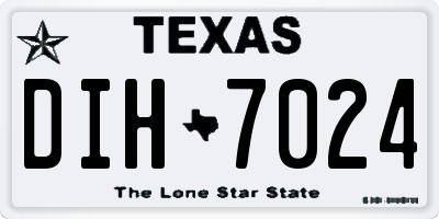TX license plate DIH7024