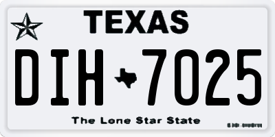 TX license plate DIH7025