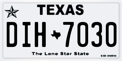 TX license plate DIH7030