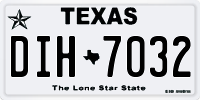 TX license plate DIH7032