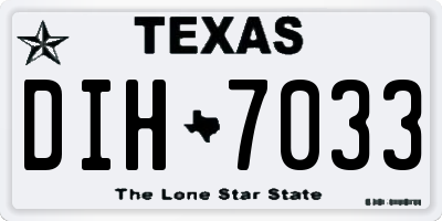 TX license plate DIH7033