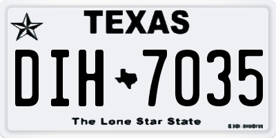 TX license plate DIH7035