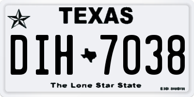 TX license plate DIH7038