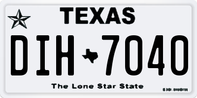 TX license plate DIH7040