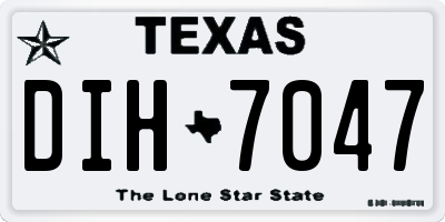 TX license plate DIH7047