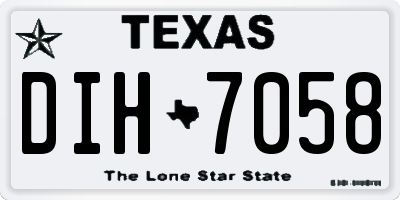TX license plate DIH7058