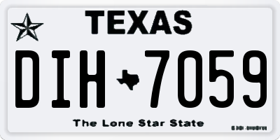 TX license plate DIH7059