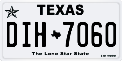 TX license plate DIH7060