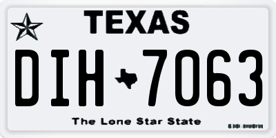 TX license plate DIH7063