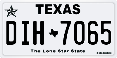 TX license plate DIH7065