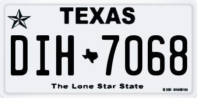 TX license plate DIH7068
