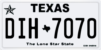 TX license plate DIH7070