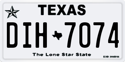 TX license plate DIH7074
