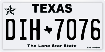 TX license plate DIH7076
