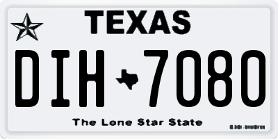 TX license plate DIH7080