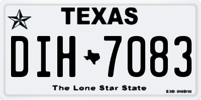 TX license plate DIH7083