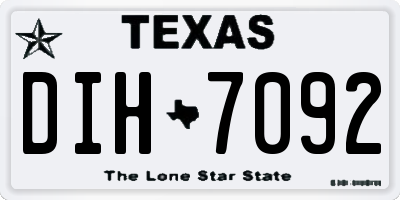TX license plate DIH7092