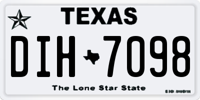 TX license plate DIH7098
