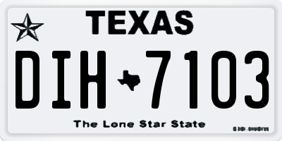 TX license plate DIH7103