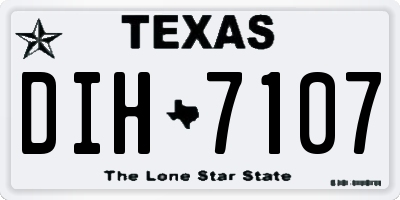 TX license plate DIH7107