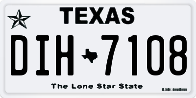 TX license plate DIH7108