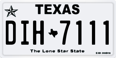 TX license plate DIH7111