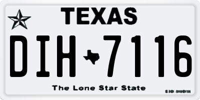 TX license plate DIH7116