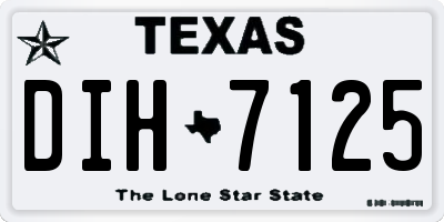 TX license plate DIH7125
