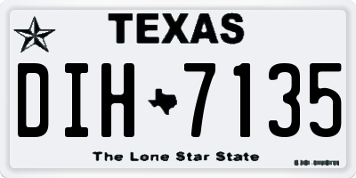 TX license plate DIH7135