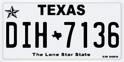 TX license plate DIH7136