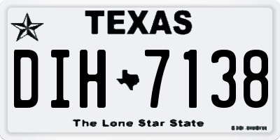 TX license plate DIH7138