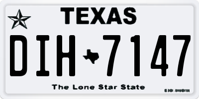 TX license plate DIH7147