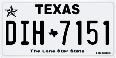 TX license plate DIH7151