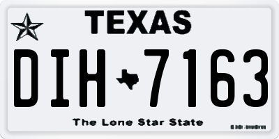 TX license plate DIH7163
