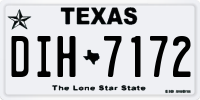 TX license plate DIH7172