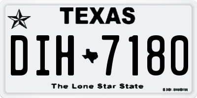 TX license plate DIH7180