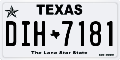 TX license plate DIH7181