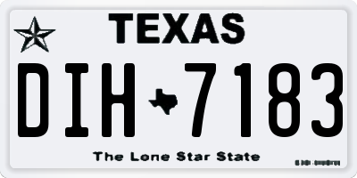 TX license plate DIH7183