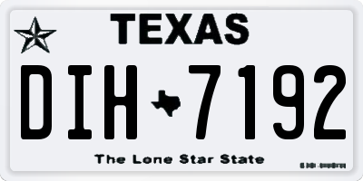 TX license plate DIH7192