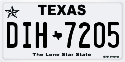 TX license plate DIH7205