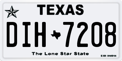 TX license plate DIH7208