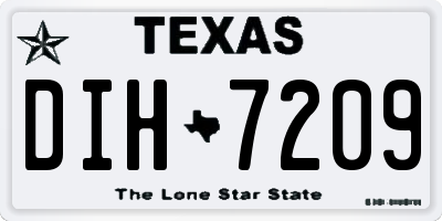TX license plate DIH7209